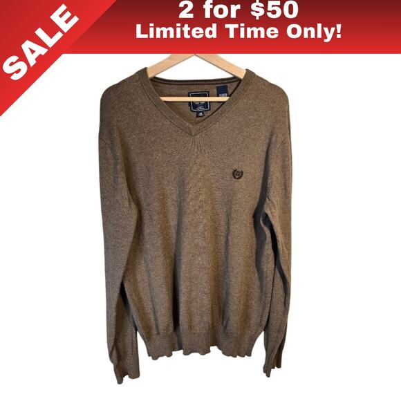 [Sale: 2 for $50!] Chaps Men's Cotton Cashmere V-Neck Sweater Size M 0356 - Picture 1 of 10
